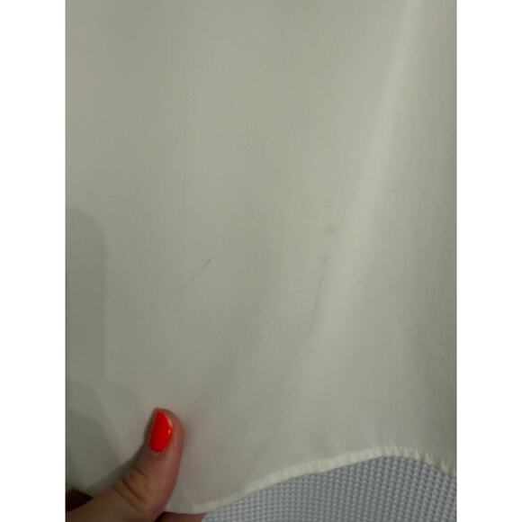 Maggie Barnes Womens Plus 2X Cottagecore Smocked V Neck Tie White Blouse Classic - Picture 7 of 11